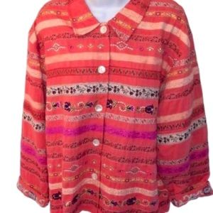 Tantrums Western Embroidered Jacket with Floral / Ribbon Pattern